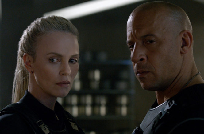 Charlize Theron and Vin Diesel in The Fate of the Furious via Digital Trends.com | onetakekate.com
