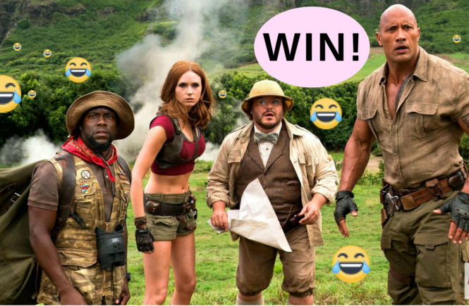 GIVEAWAY! WIN 1 OF 5 JUMANJI: WELCOME TO THE JUNGLE MOVIE DOUBLE PASSES