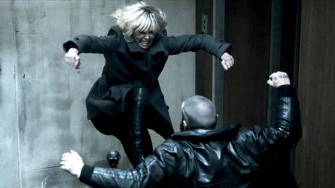 Charlize Theron in Atomic Blonde . Image via destructoid.com | Atomic Blonde Movie Review | onetakekate.com
