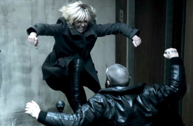 Charlize Theron in Atomic Blonde . Image via destructoid.com | Atomic Blonde Movie Review | onetakekate.com